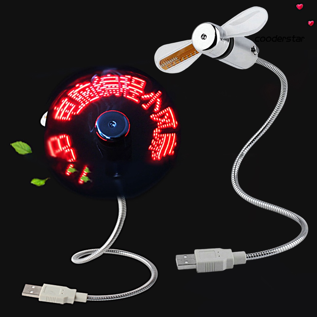 Quạt Điện Cầm Tay Có Đồng Hồ Dạ Quang Cổng USB Bằng ABS