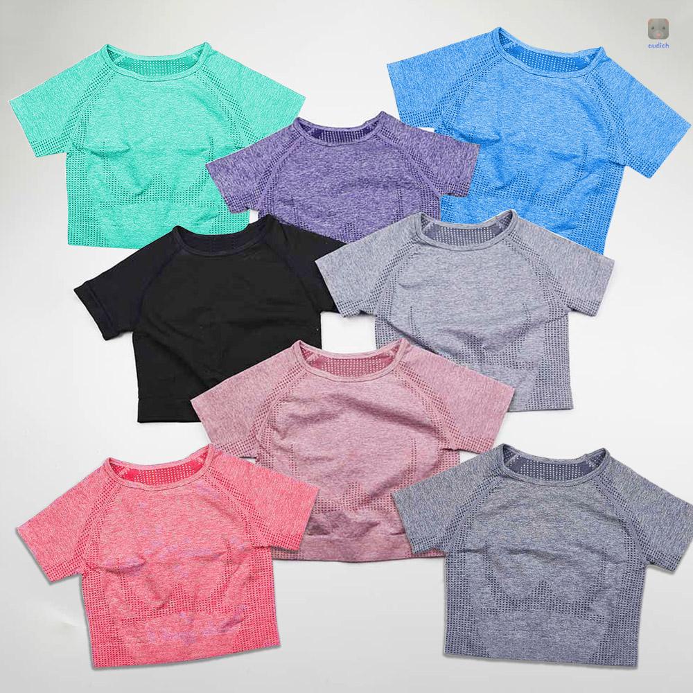 Áo Thun Thể Thao Tay Ngắn Cổ Tròn Thoáng Khí Nhanh Khô Thời Trang Cho Nữ