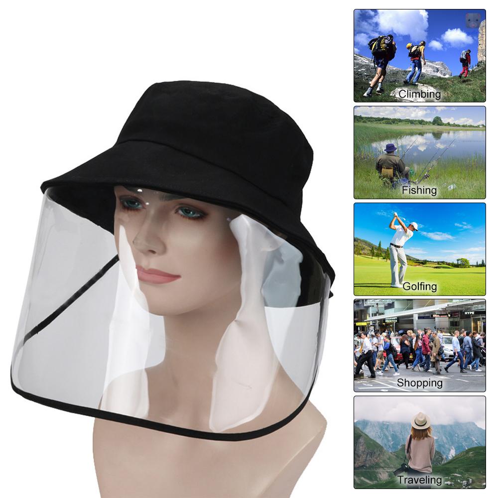 Mũ Chống Nắng Chống Tia UV Có Tấm Che Mặt Bảo Vệ Chống Bụi Chống Giọt Bắn Có Thể Tháo Rời Dùng Khi Đi Câu Cá /