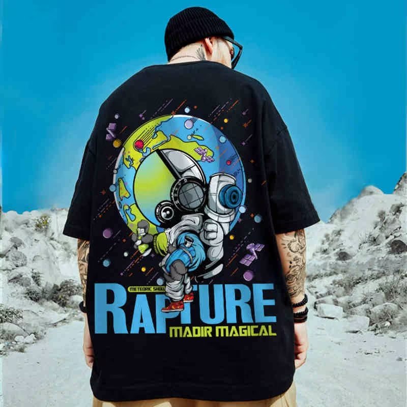 áo thun hip hop âu mỹ M-8XL In Hình Phi Hành Gia NASA Phong Cách Hip Hop Trung Quốc