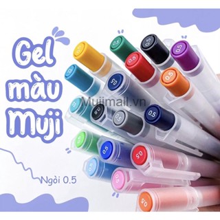   pick up  Muji Bút Bi Bấm Muji 0.5mm - Đủ Màu 16 màu Chính hãng. bút mực gel. 