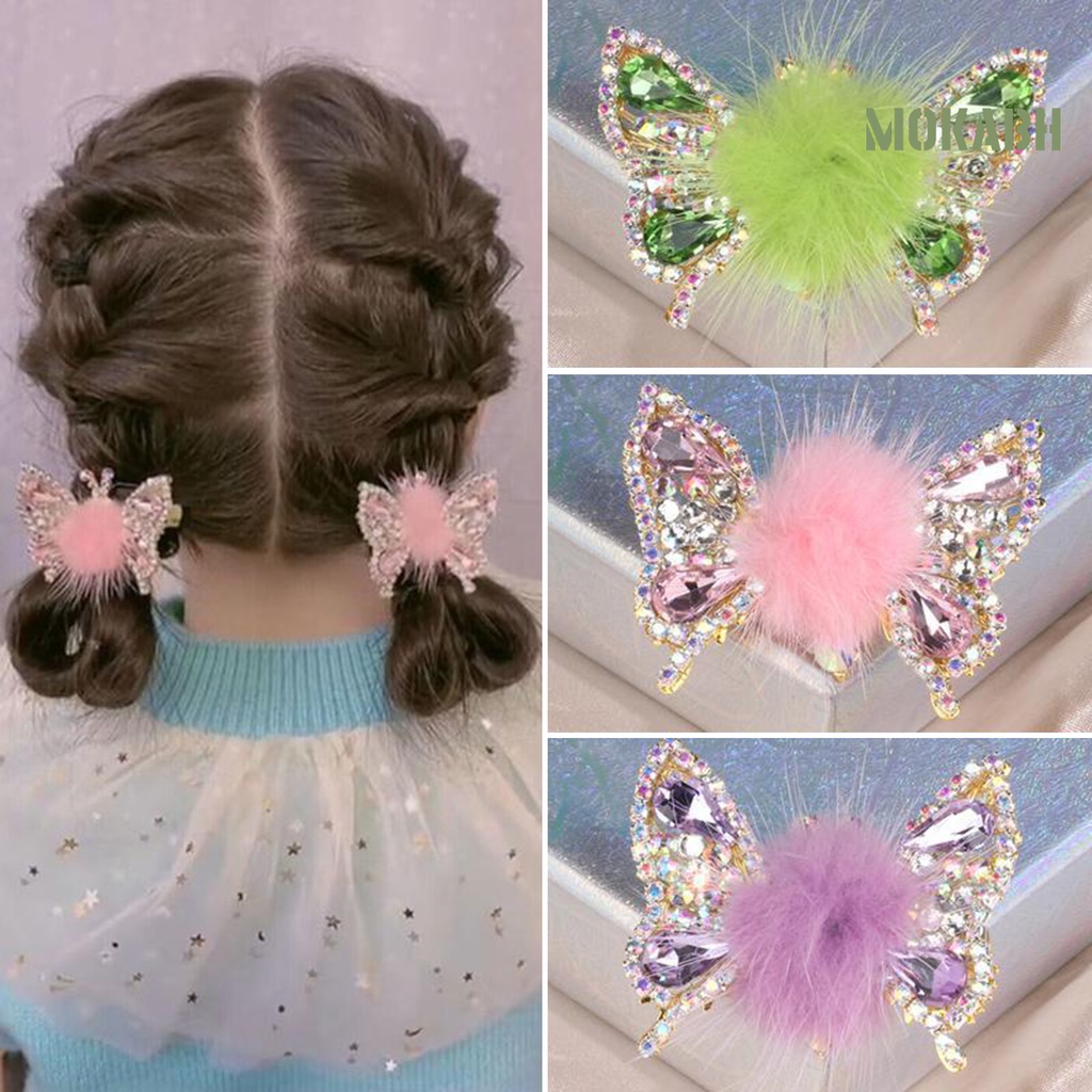 Kẹp Tóc Hình Bướm Bằng Kim Loại Đính Đá Lấp Lánh