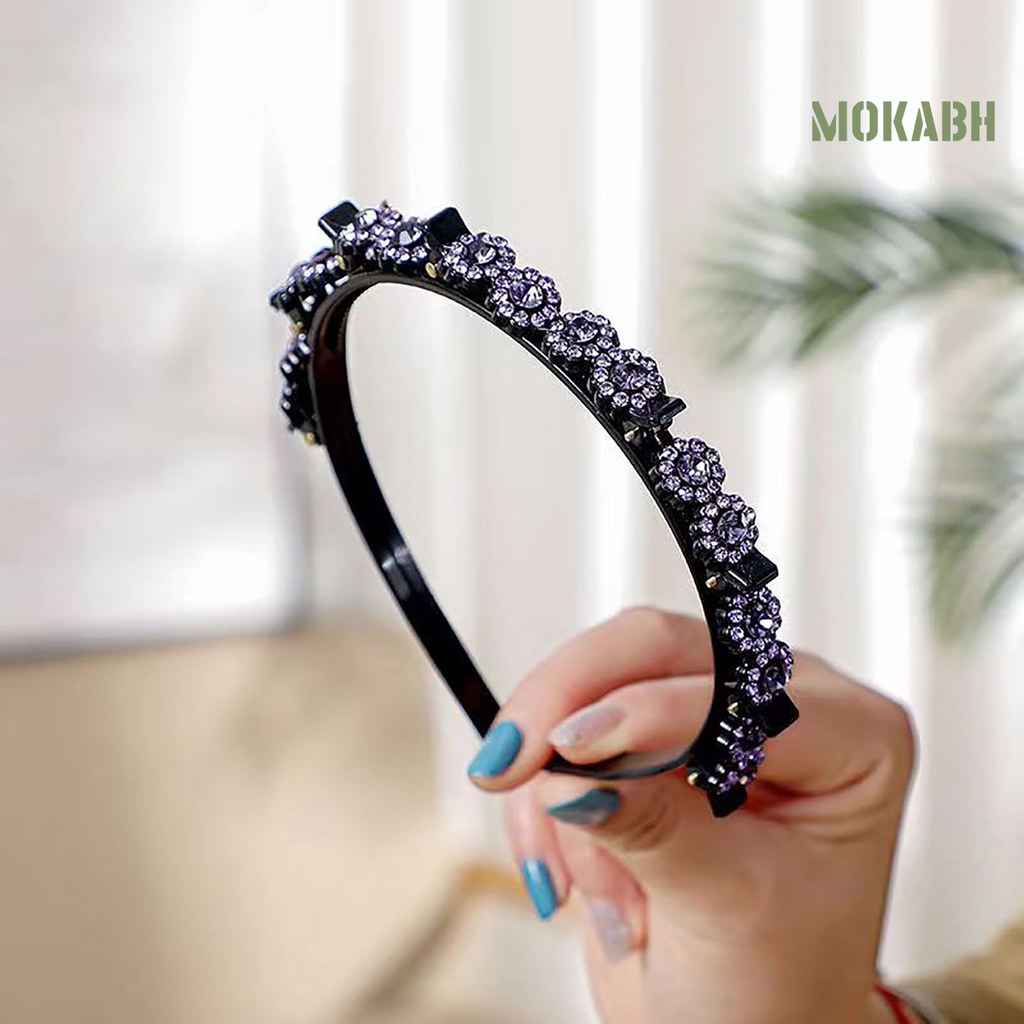 Băng Đô Cài Tóc Bằng Acrylic Đính Đá Lấp Lánh Dễ Thương Chống Trượt Thời Trang Cho Nữ