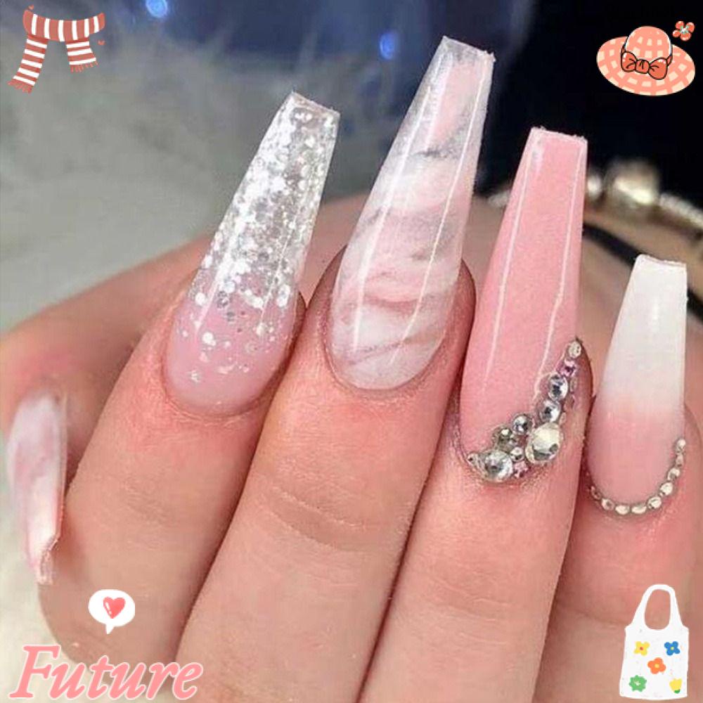 Móng Tay Giả Che Phủ Toàn Diện Hình Chữ T Phong Cách Pháp