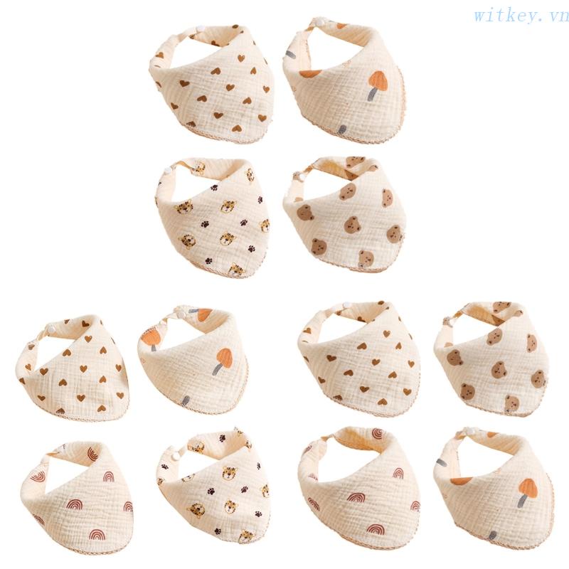 Yếm Ăn Cotton Hình Tam Giác Đa Năng Tiện Dụng Cho Bé