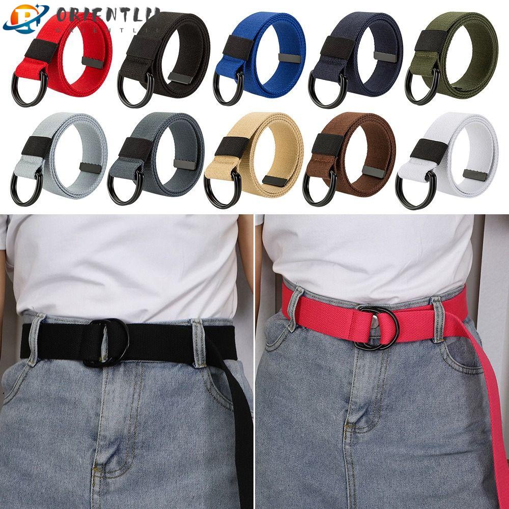 Dây Thắt Lưng Bện Nylon Khóa Đen Đa Năng Hợp Thời Trang