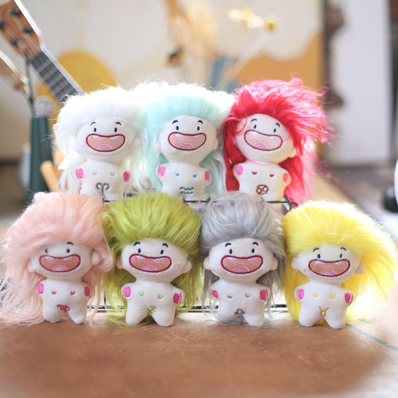 Búp Bê Nhồi Bông Hình 12 Cung Hoàng Đạo Tóc Dài 10cm Dễ Thương