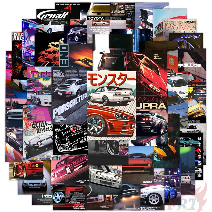 50 Cái / Bộ ❉ Racer. Jdm Áp Phích Dán Xe Hơi Series 01 ❉ Sticker Dán Tường Chống Thấm Nước Họa Tiết Doodle Hợp Thời Trang
