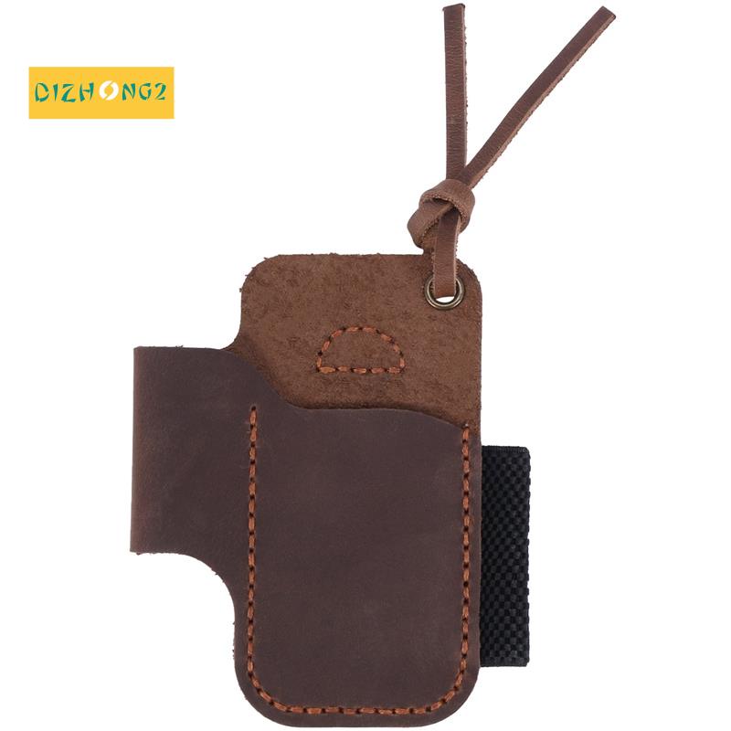 Vỏ bọc da thủ công Gấp Giá đỡ đèn pin EDC Tool Brown