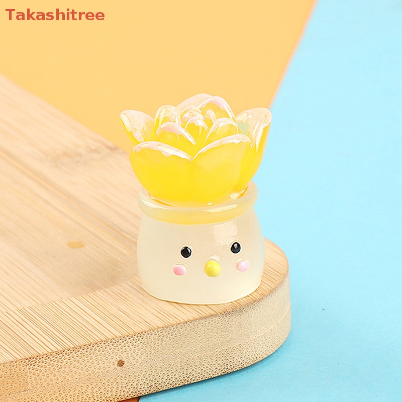 1 Chậu Cây Nhựa Phát Quang mini Để Bàn Trang Trí