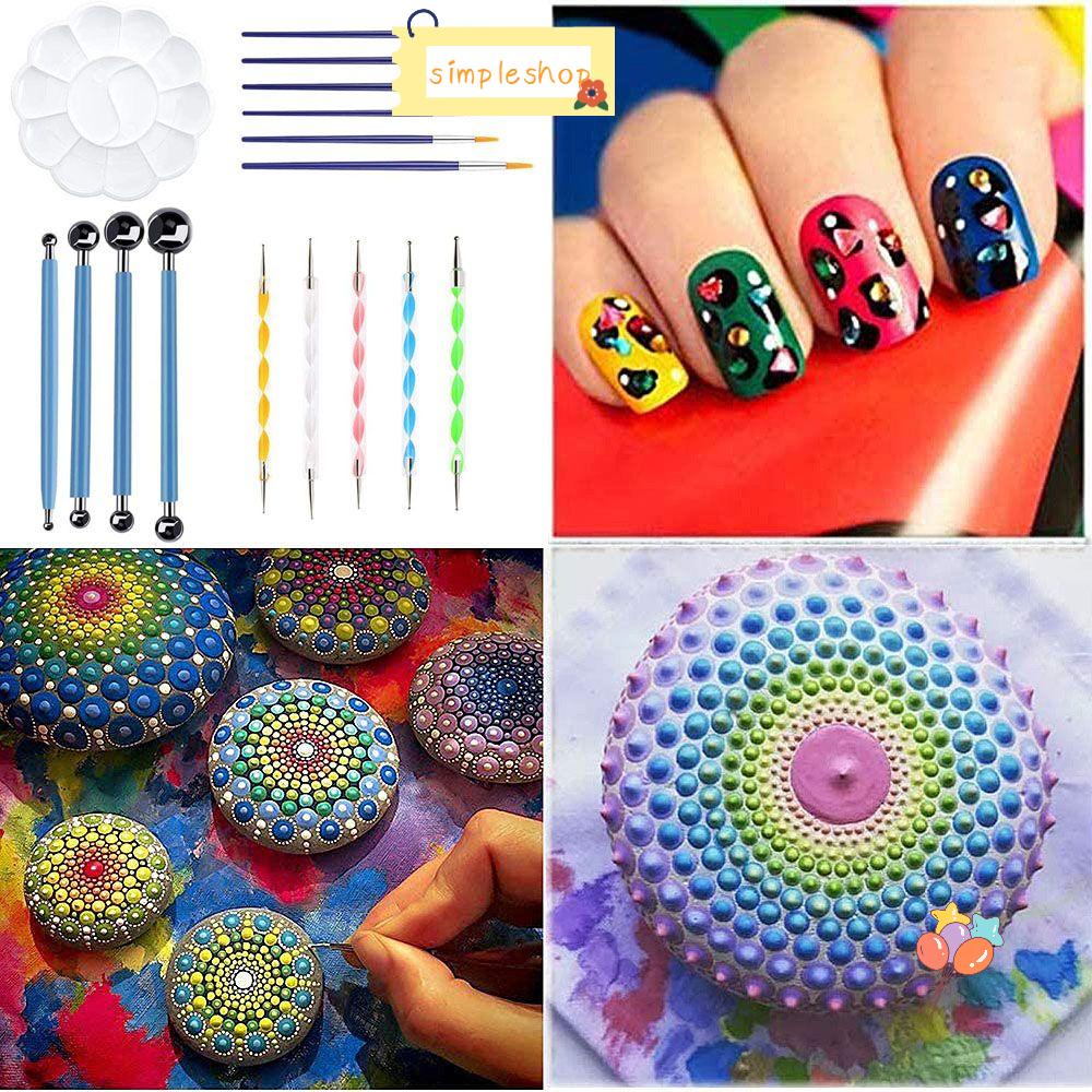 Set 16 Bút Vẽ Nghệ Thuật Đất Sét Họa Tiết Chấm Bi Mandala