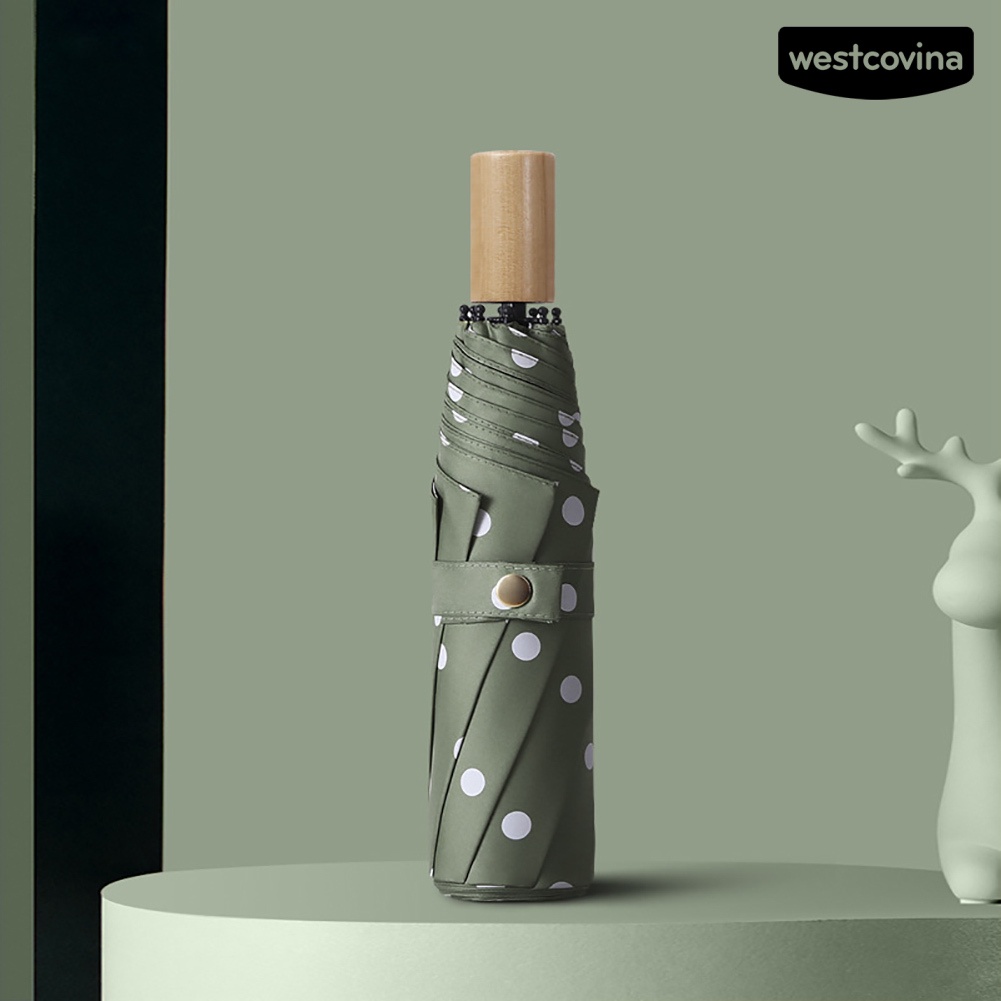 [COD]☁Dù Gấp Chống Nắng / Gió / Thấm Nước Họa Tiết Chấm Bi Thời Trang