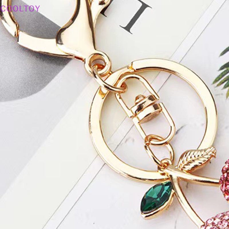 Móc Khóa Hình Quả Cherry Đính Đá Dễ Thương