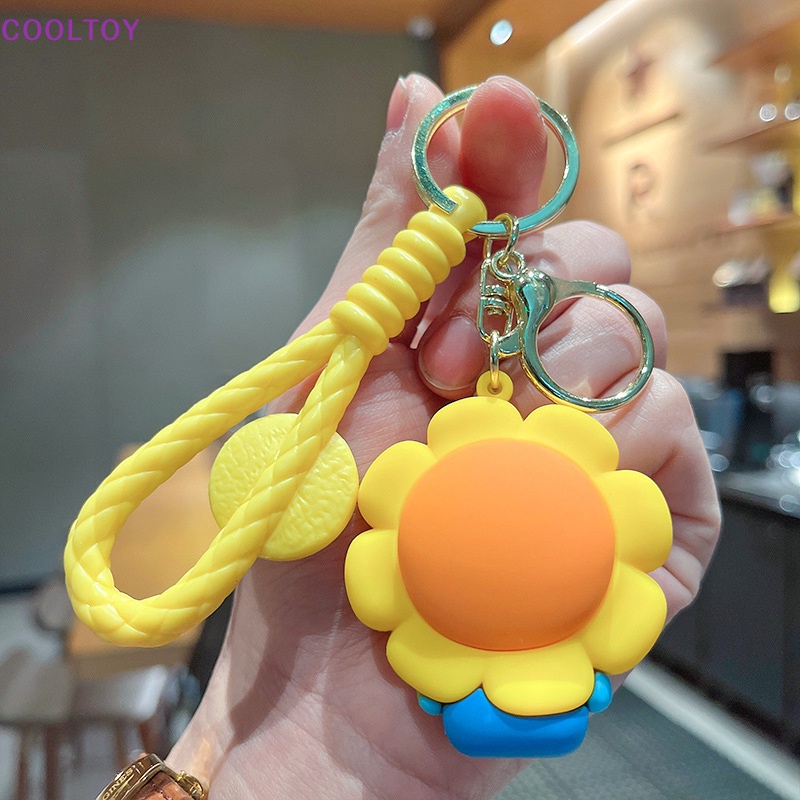 Cooltoy Móc Chìa Khóa Hình Chó Shiba Inu Và Hoa Hướng Dương Dễ Thương Phù Hợp Cho Cặp Đôi / Bạn Bè