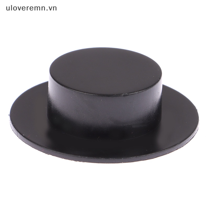 Set 10 Nón Nhựa Mini 3.7cm Màu Đen Trang Trí Nhà Búp Bê