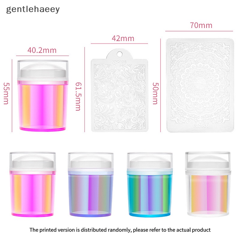 Bộ Dụng Cụ In Vẽ Móng Nghệ Thuật Bằng Silicone Với Tay Cầm Kim Loại