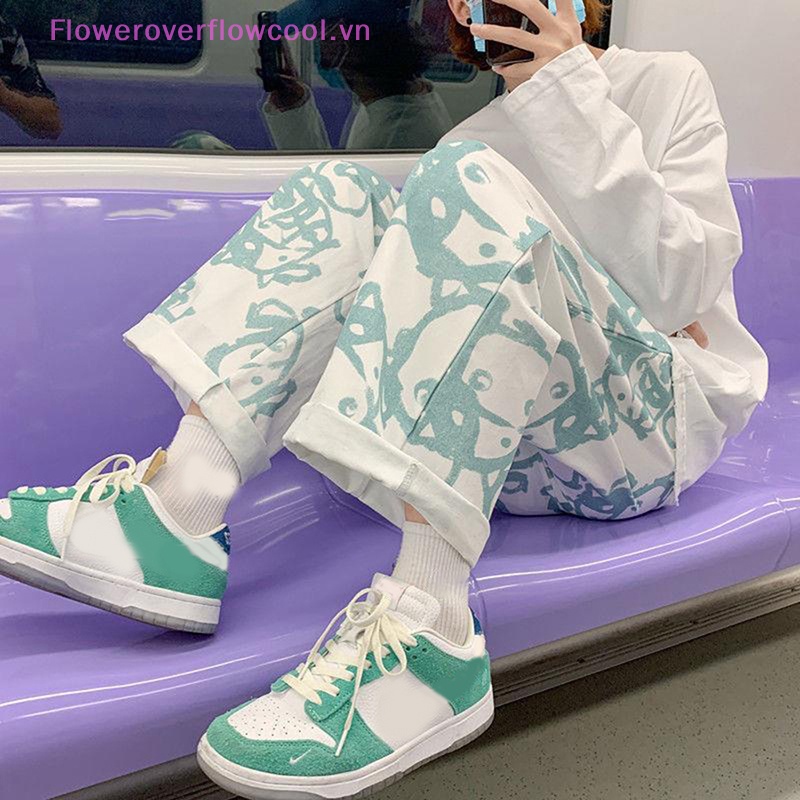 Quần ống rộng In Họa Tiết Graffiti Thời Trang Đường Phố Harajuku Y2K