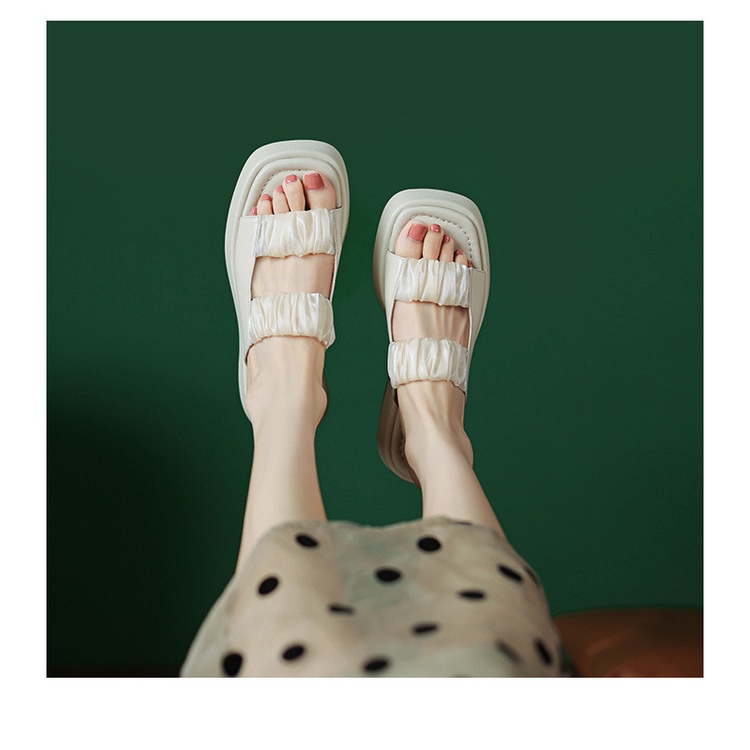 Duoya Tóc Thẳng ~ [Hàng Có Sẵn] Dép Sandal Đế Dày Thời Trang Phiên Bản Hàn Quốc Cho Nữ