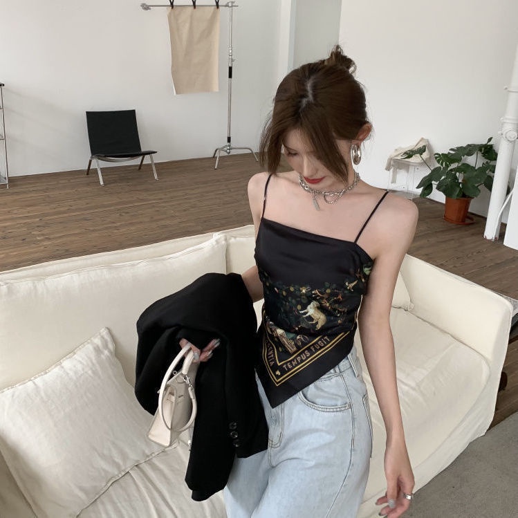 COZOK Áo Sát Nách Dáng Ngắn In Họa Tiết Thời Trang Quyến Rũ Cho Nữ