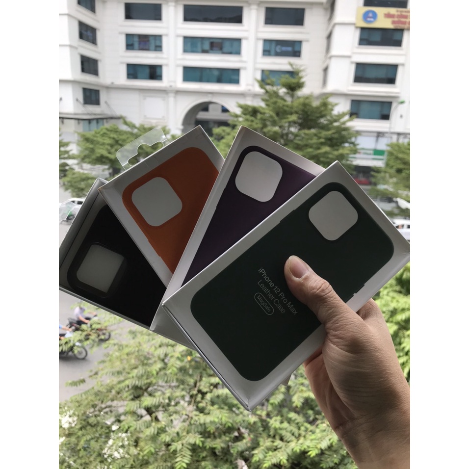 Ốp lưng da Leather case IPhone 12-IPhone 12 Pro-IPhone 12 Pro Max/Iphone 13/13 Pro/13 Pro Max hỗ trợ sạc không dây