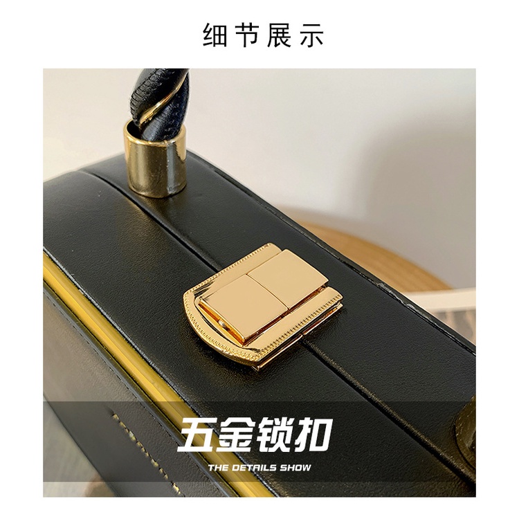 Túi Xách JASMIN NOIR Da PU Phối Dây Xích Có Khóa Thời Trang Cho Nữ