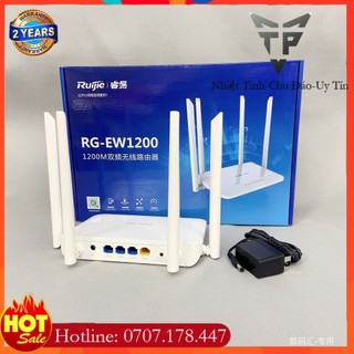 Router wifi cho gia đình ruijie rg-ew1200 4 râu dual-band ac1200 mu-mimo hỗ trợ mesh -cam kết hàng chính hãng