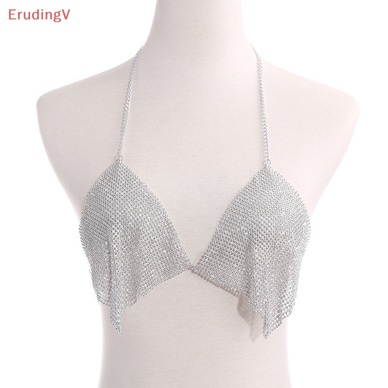 [ErudingV] Áo Crop Top Dây Xích Đính Đá Hở Lưng y2k Camia Mujer Đi Tiệc Tùng Cho Nữ [Mới]