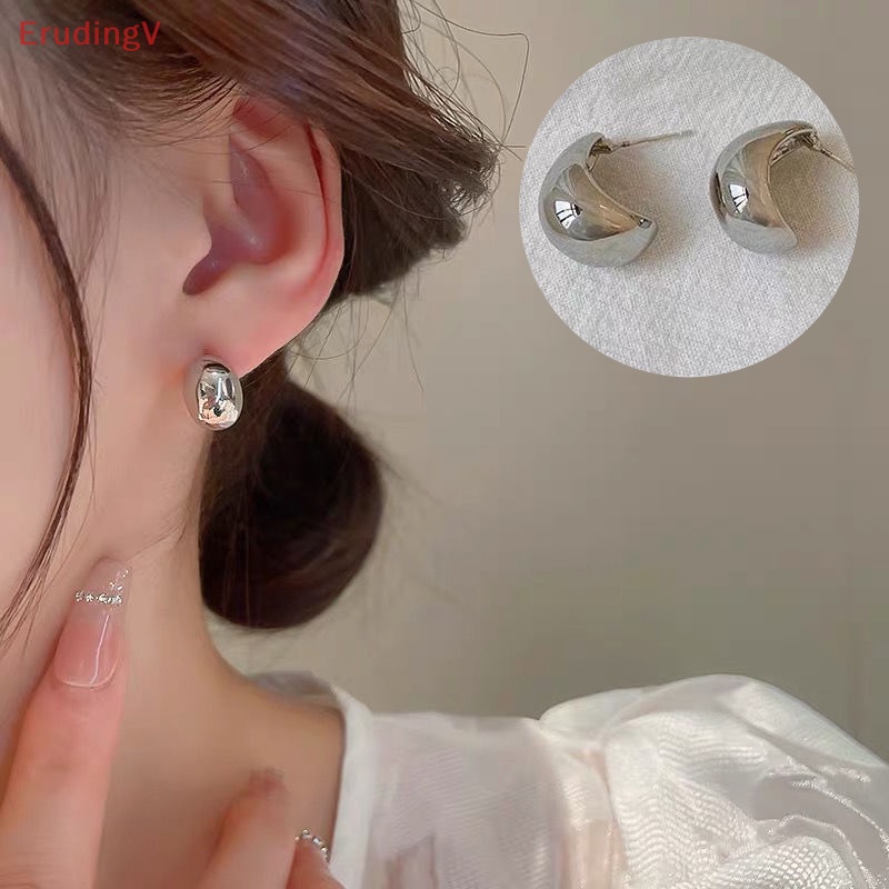 1 Đôi Bông Tai Hợp Kim Màu Vàng Hình Hạt Đậu Đơn Giản Phong Cách Hàn Quốc Thời Trang Đi Tiệc Cho Nữ