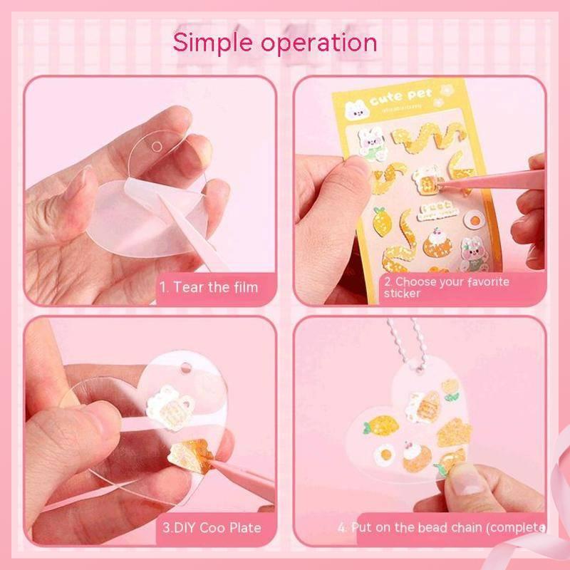 Guka Nhãn Dán Laser Trang Trí Sổ Tay diy Hình Cô Gái Trái Tim Phong Cách ins