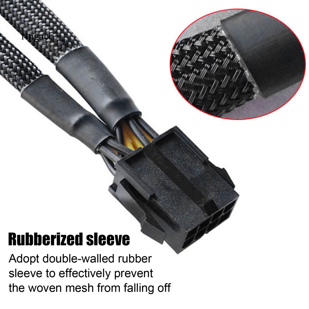 Rga Cáp Chuyển Đổi Nguồn Điện Ổn Định 22 / 32cm 8Pin Sang Dual 8Pin (6 + 2) Cho Máy Tính Ốp