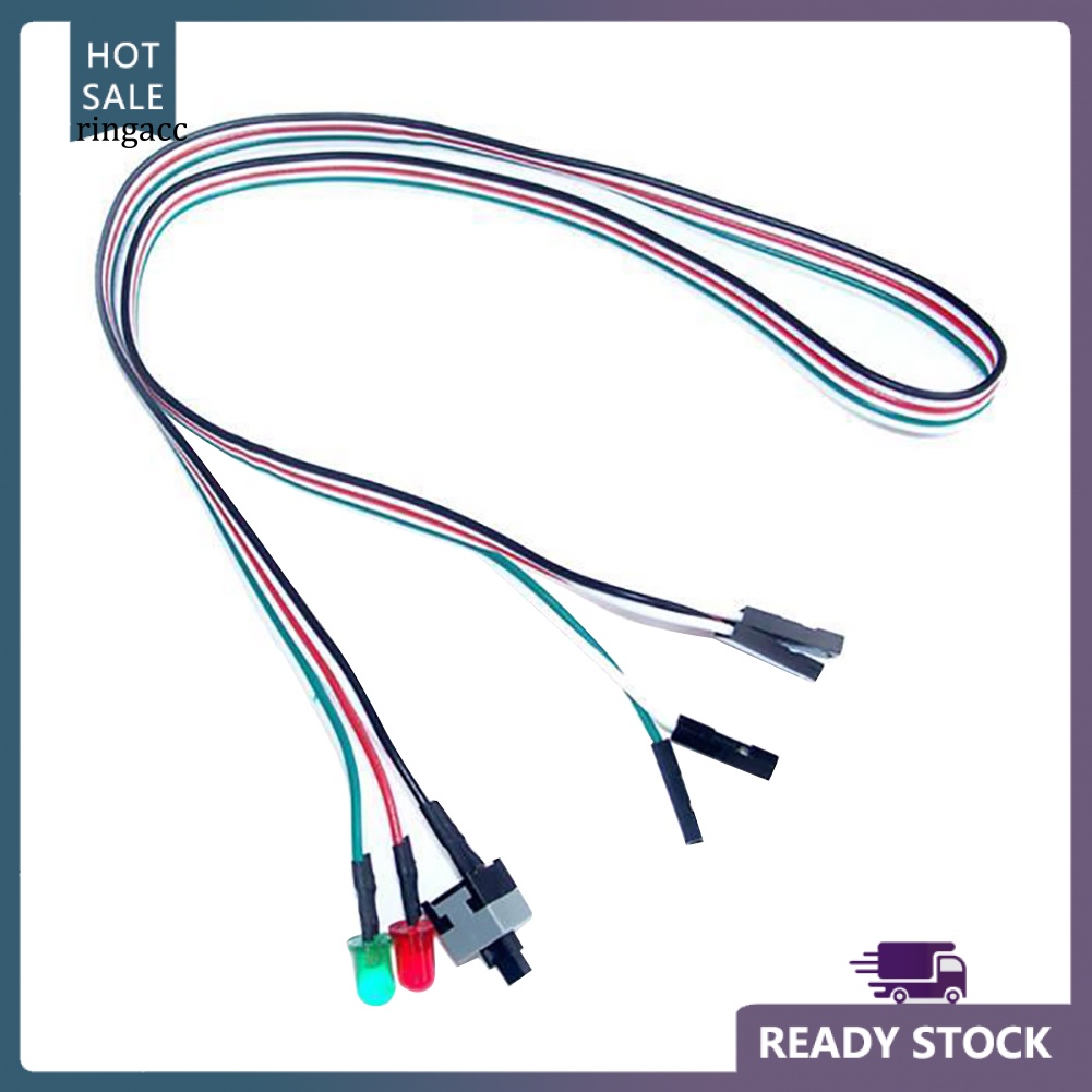 Dây Cáp Nối Bo Mạch Chủ RGA 65cm On / Off / Reset 2 Bóng Đèn LED Cho Máy Tính