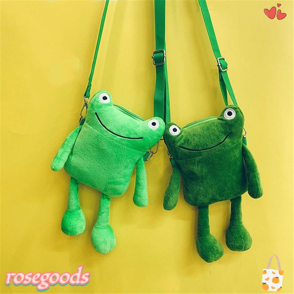 Túi Đeo Chéo Vai Hình Chú Ếch Hoạt Hình Bằng Vải Bông Thời Trang Dành Cho Nữ