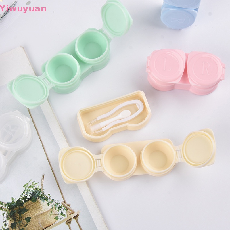 < Yiwuyuan > Hộp Đựng Kính Áp Tròng Màu Macaron Phong Cách Đơn Giản Nhỏ Gọn Có Giác Hút Cho Nữ Mang Đi Du Lịch