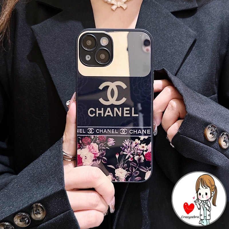 Ốp Điện Thoại Mặt Kính Tráng Gương Họa Tiết Hoa Cho IPhone 11 13 12 14 Pro Max Mini X Xr Xs Max 7 8 Plus SE 2020 6 6s