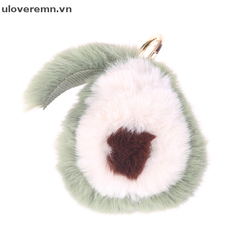 Uloveremn Móc Khóa Lông Chồn Hình Quả Bơ Lông Xù Đáng Yêu Dành Cho Nữ