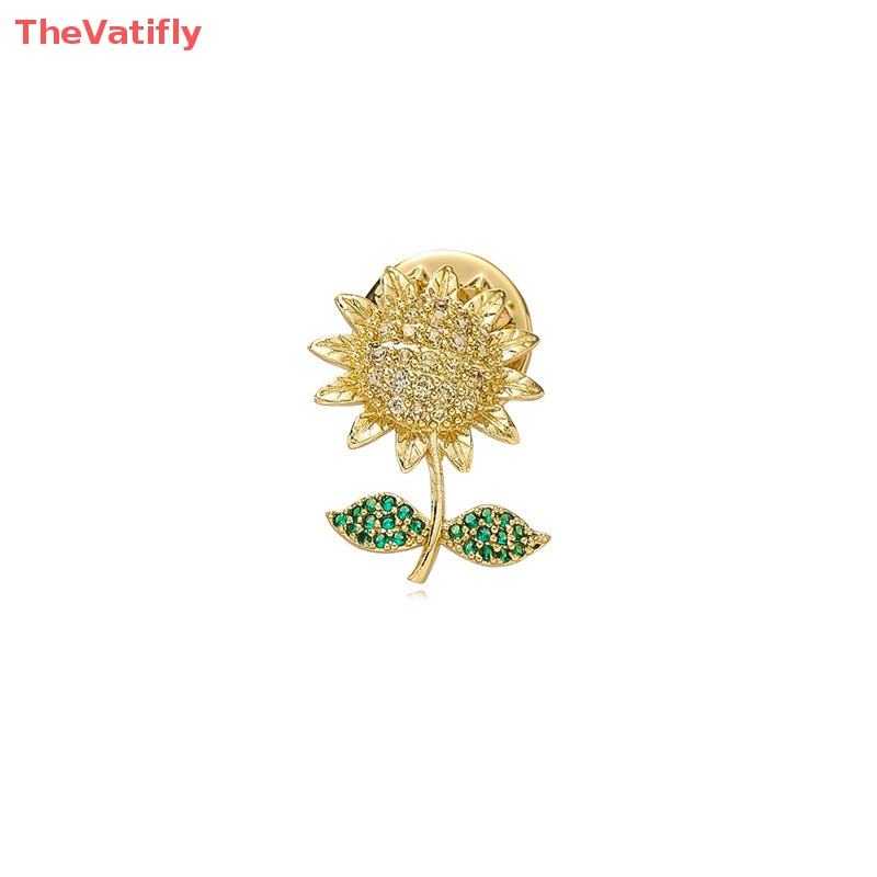 Ghim Cài Áo Hình Hoa Hướng Dương Đính Đá Zircon Dễ Thương Cho Bạn Gái