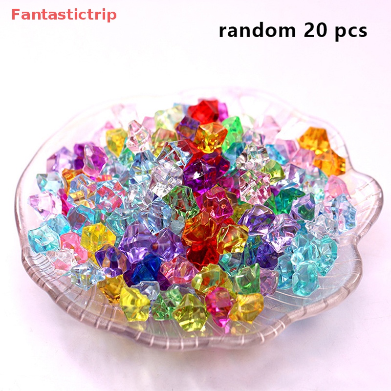 [Fantastictrip] Set 20 Viên Đá Pha Lê Kim Cương Nhiều Màu Sắc Ngẫu Nhiên Phụ Kiện Trang Trí Thủ Công DIY Mới Dành Cho Trẻ Em