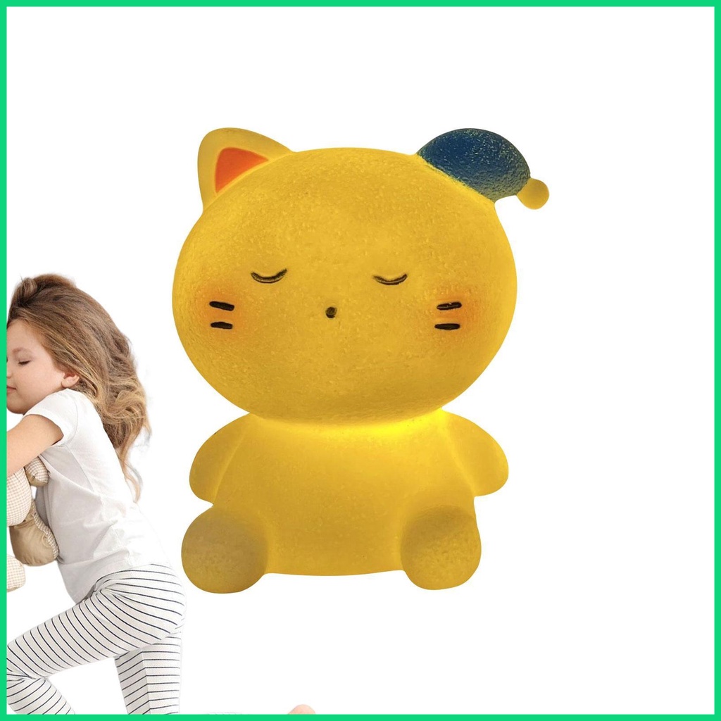 Đèn LED Ngủ Để Bàn Hình Mèo Mềm Mại Không Chói Mắt Di Động