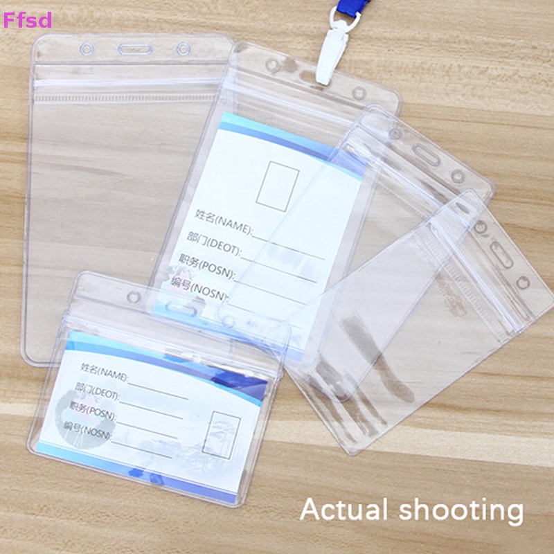 {Ffsd} Set 10 Túi Đựng Thẻ ID / Thẻ ID Đeo Trước Ngực Mềm Bóng Trong Suốt Chống Thấm Nước Bền Chống Va Chạm * Bán Chạy