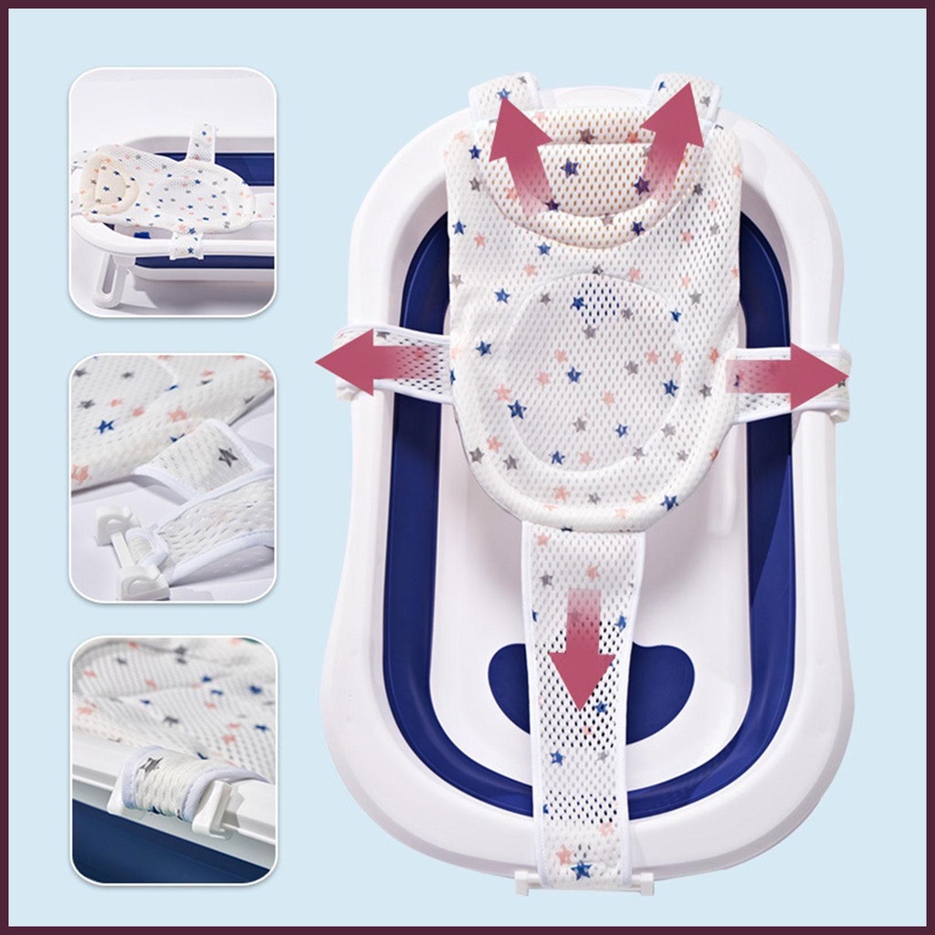 Tấm Thảm Lưới Mềm Mại Thoáng Khí Lót Bồn Tắm Có Tựa Đầu Cho Bé Sơ Sinh