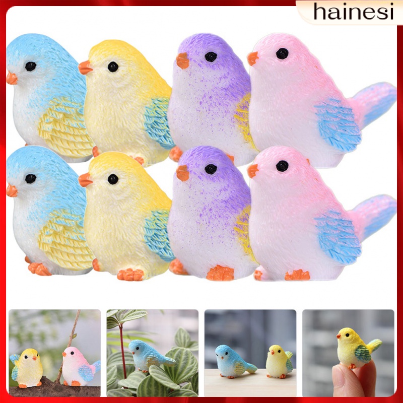 Set 8 Tượng Chim Gõ Kiến Bằng Nhựa Dùng Để Trang Trí Tiểu Cảnh