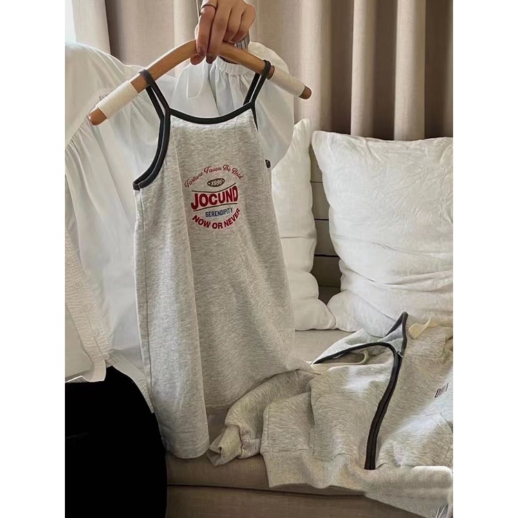 Đầm Không Tay In Chữ Phong Cách Hàn Quốc Dễ Thương Thời Trang Mùa Hè Cho Bé Gái