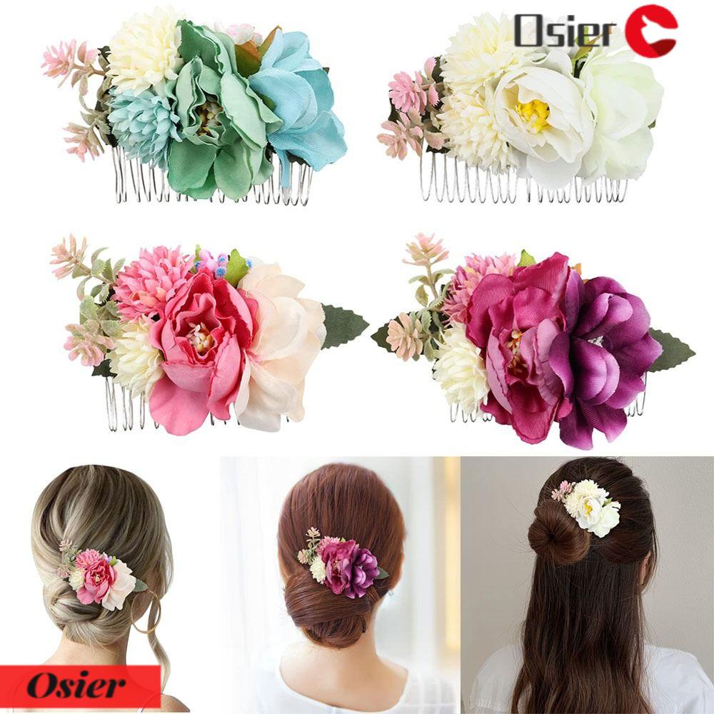 Lược Cài Tóc Cô Dâu Đính Hoa Sang Trọng 1 Cái|Phụ Kiện Trang Trí Tóc Xinh Xắn Chất Lượng