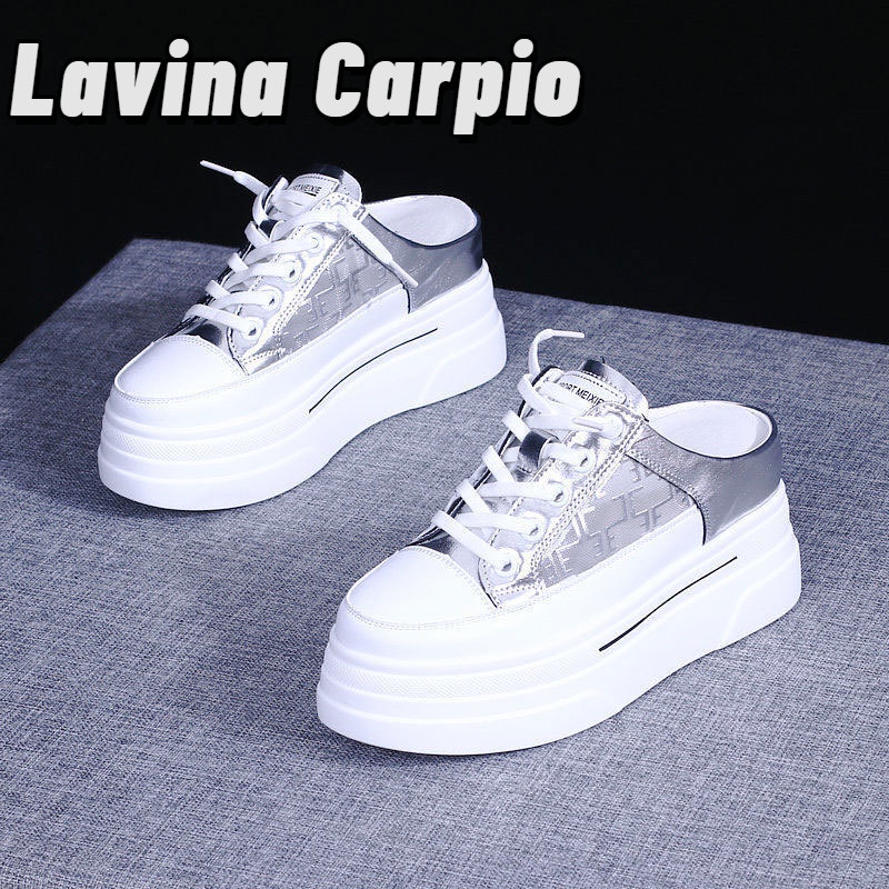 Lavina Carpio Giày Lười Đế Dày 8cm Tăng Chiều Cao Màu Trắng Thời Trang Mới Cho Nữ