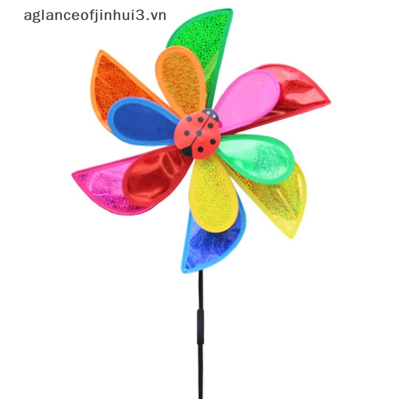 Con Quay Hai Lớp Hình Chong Chóng Gió Con Bọ Cánh Cứng Trang Trí Sân Vườn