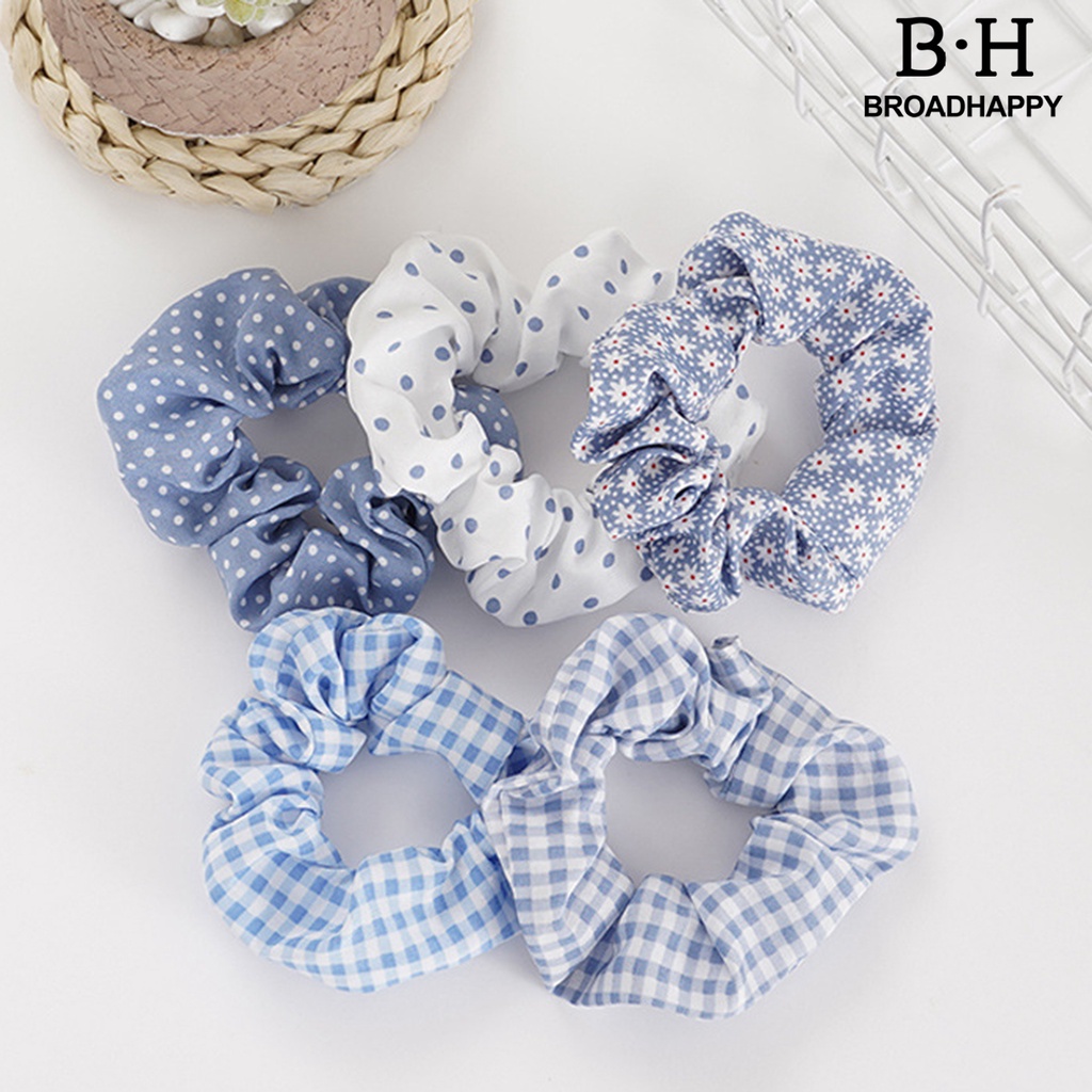 Dây Buộc Tóc bo.3 Co Giãn Chống Rơi Màu Xanh Dương