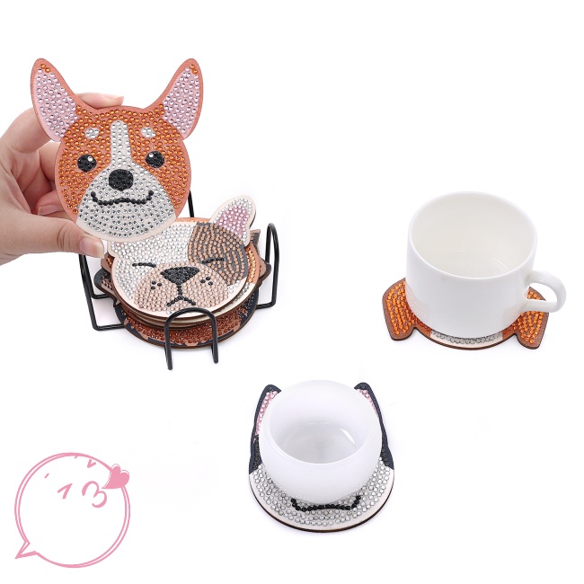 Bộ 10 Đế Lót Ly Họa Tiết Động Vật Hoạt Hình Dễ Thương Bắt Mắt