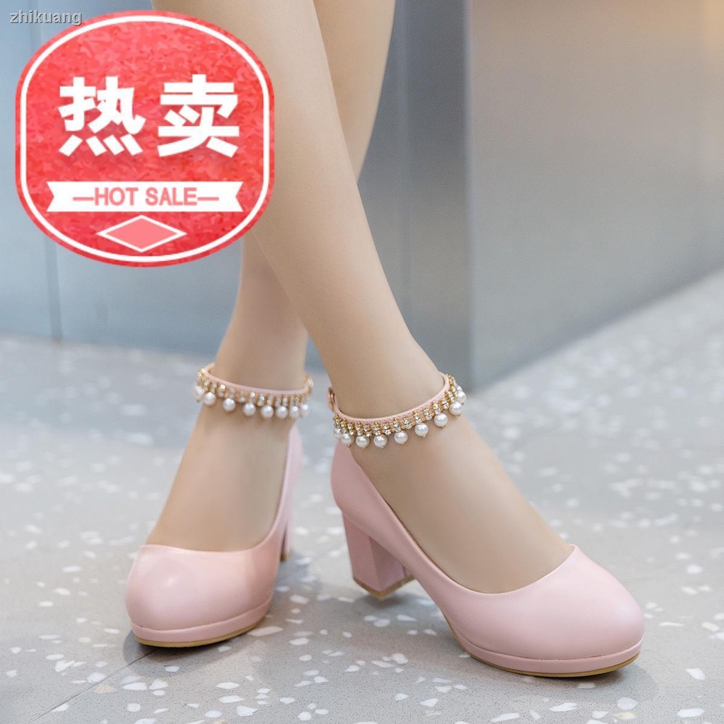 Giày Cao Gót Bằng Da Đính Đá Màu Trắng Đen Dành Cho Bé Gái 10-13 - 15 Tuổi