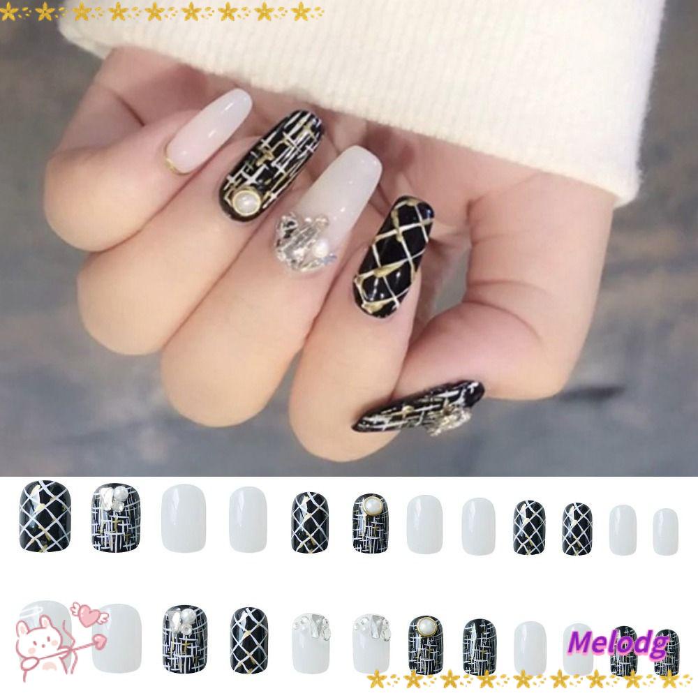 Bộ 24 Móng Tay Giả Hình Vuông DIY