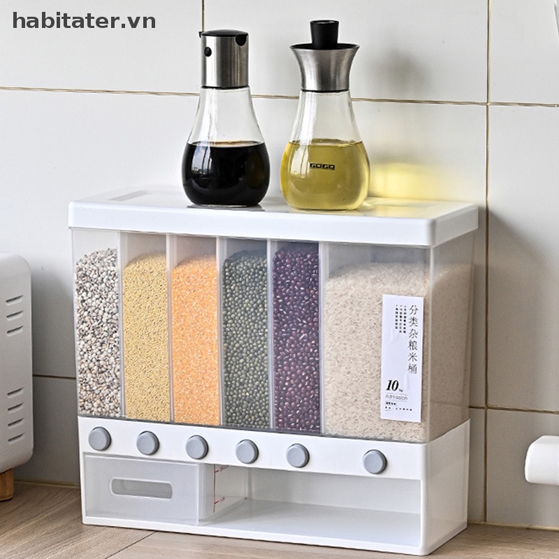 Hộp Đựng Gạo / Ngũ Cốc Gắn Tường Tiện Dụng Cho Nhà Bếp